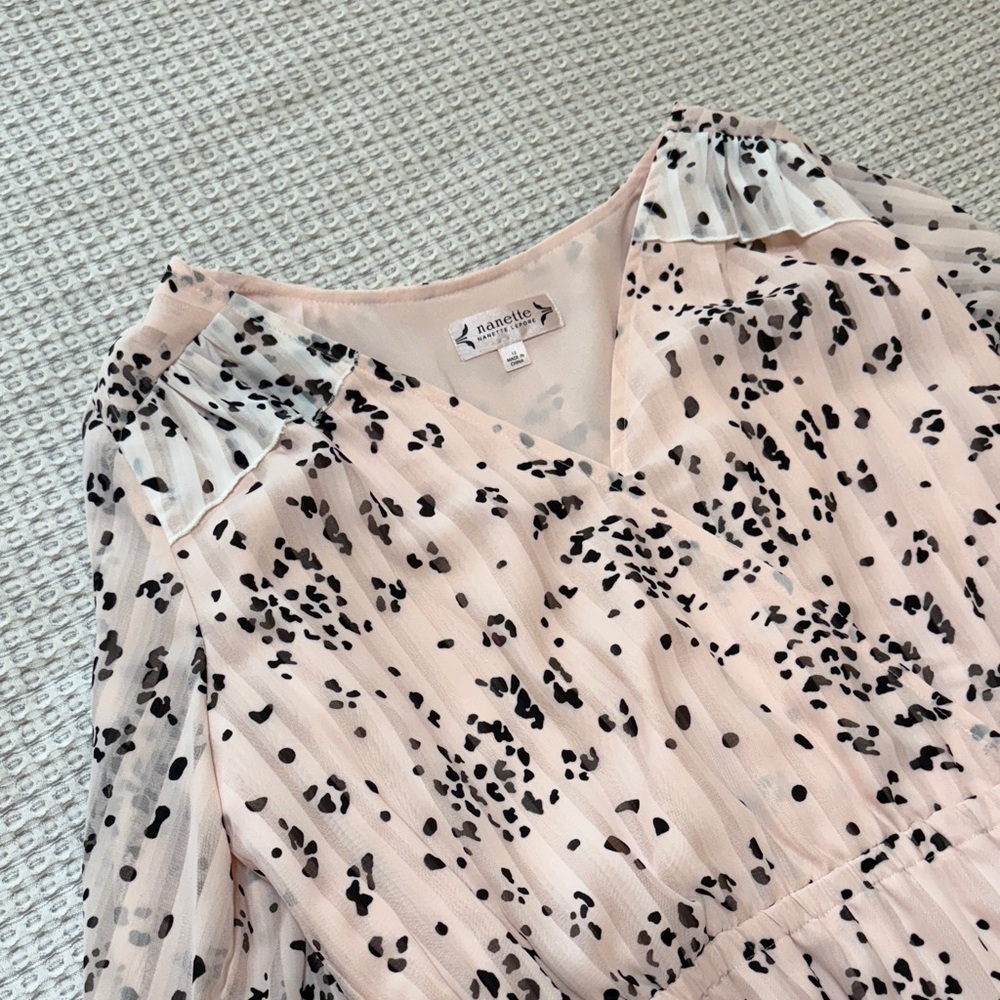 Nanette Lepore Pink and Black Patterned Dress NWT